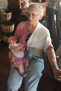 Grandmother holding baby