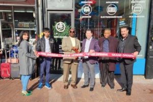 Ribbon-cutting for the new Rent-A-Center in the Jamaica neighborhood of Queens, New York.