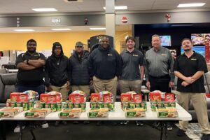 The teams at Cl eek ’ s Home Furnishings five Missouri stores provided full Thanksgiving meals to a half - dozen families.