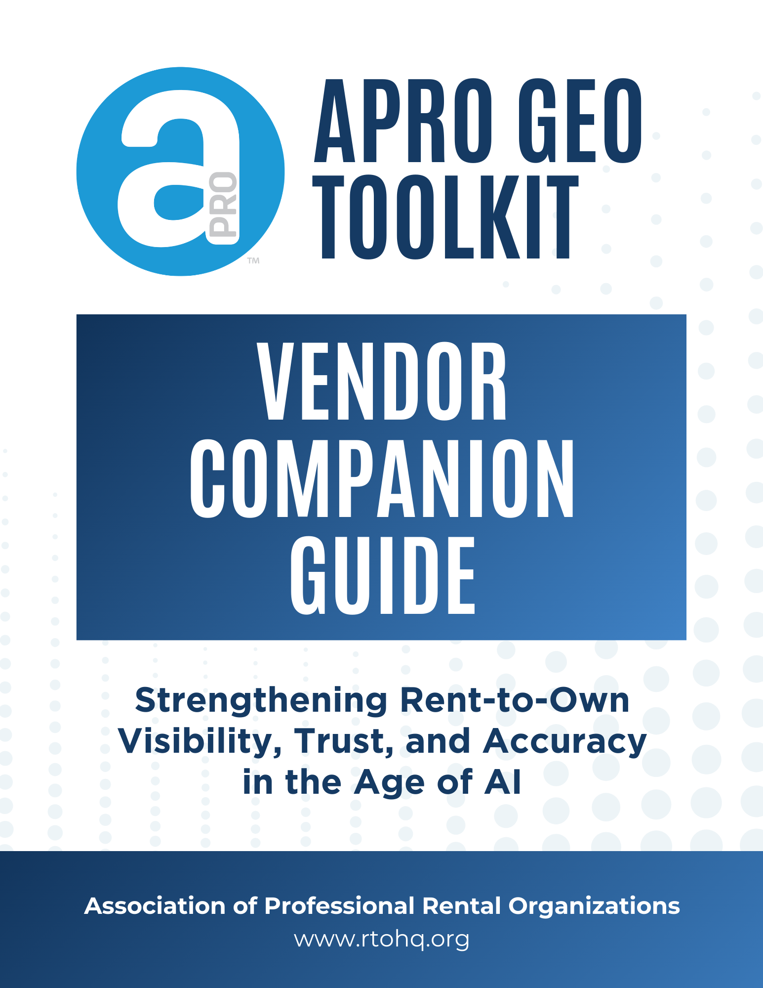 APRO GEO Toolkit - Vendor Companion Guide