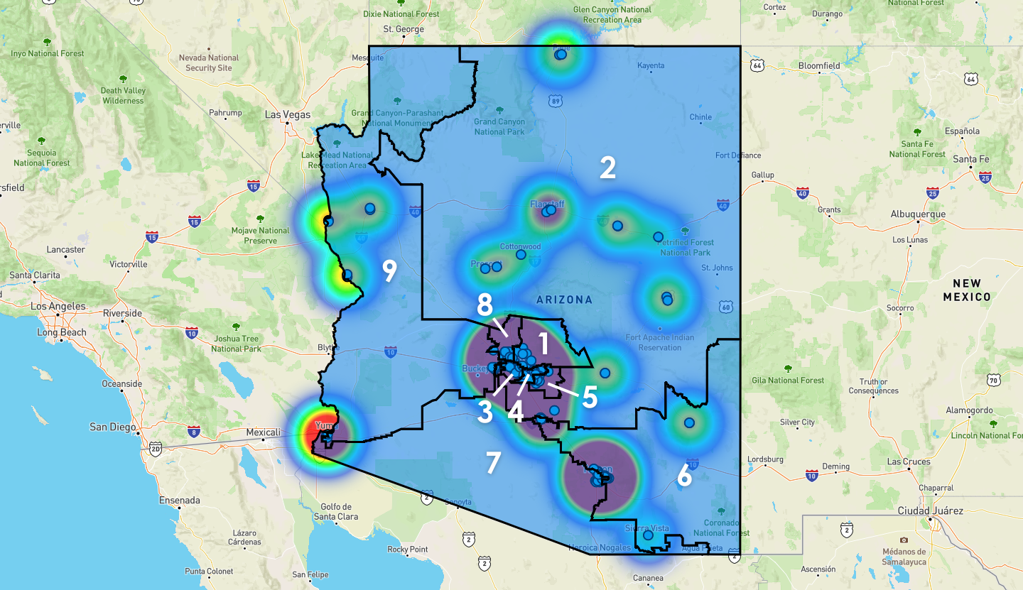 Arizona Congressional District Map - Rent-to-Own Locations