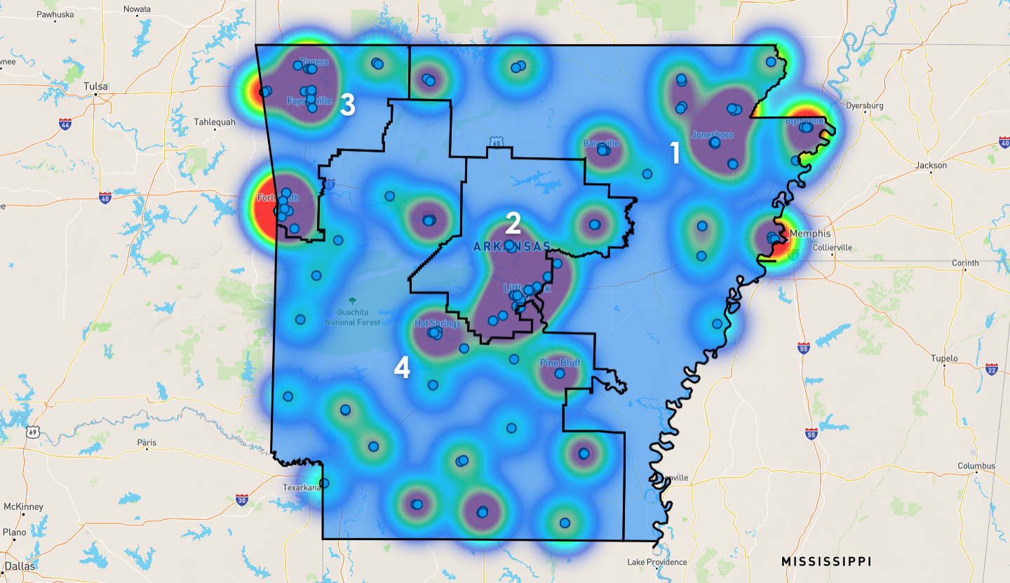 Arkansas Congressional District Map - Rent-to-Own Locations
