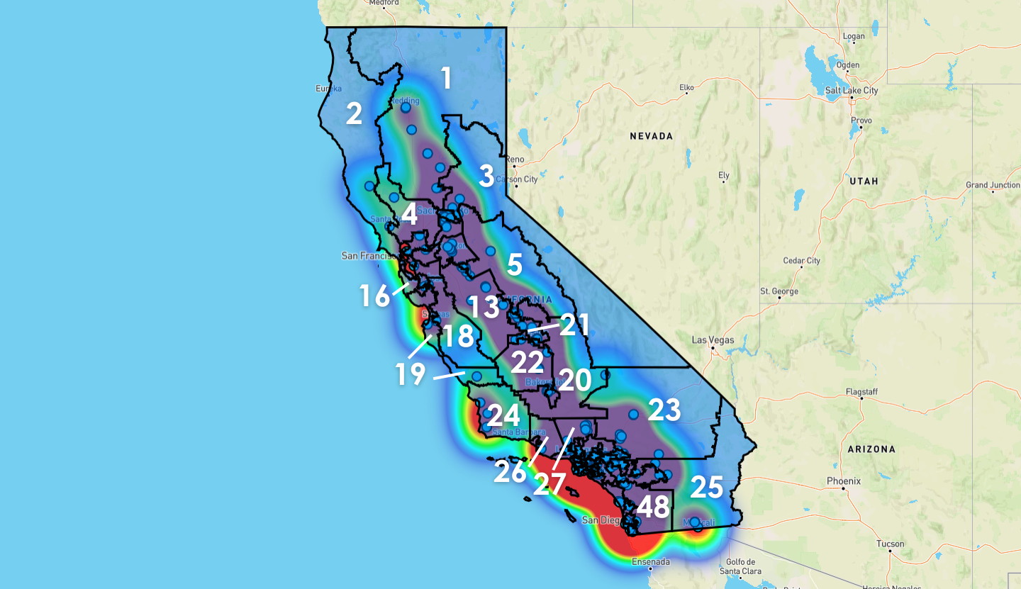 California Congressional District Map - Rent-to-Own Locations