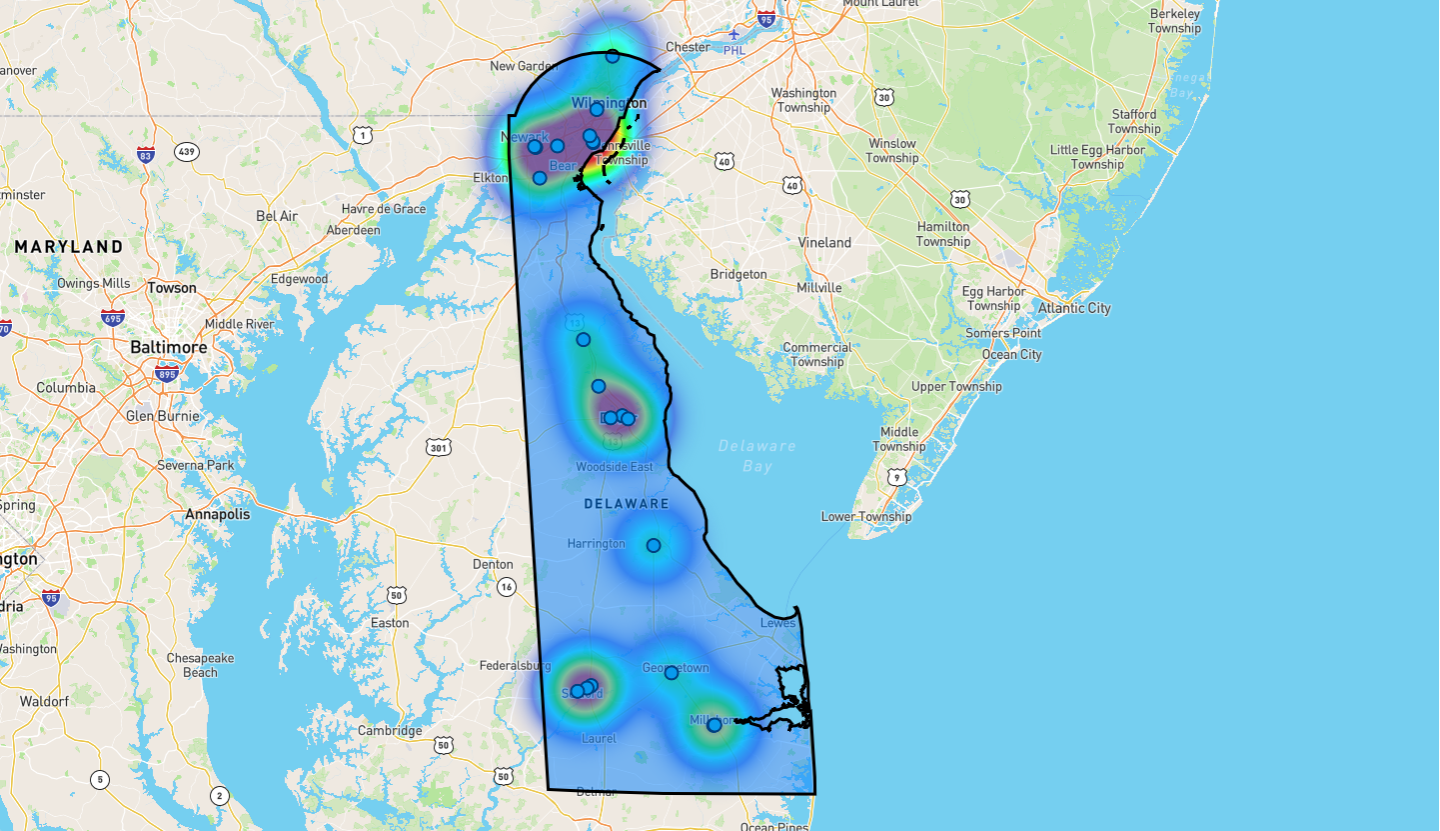 Delaware Congressional District Map - Rent-to-Own Locations