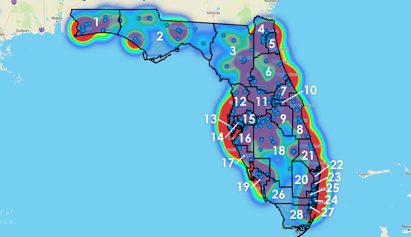 Florida Congressional District Map - Rent-to-Own Locations