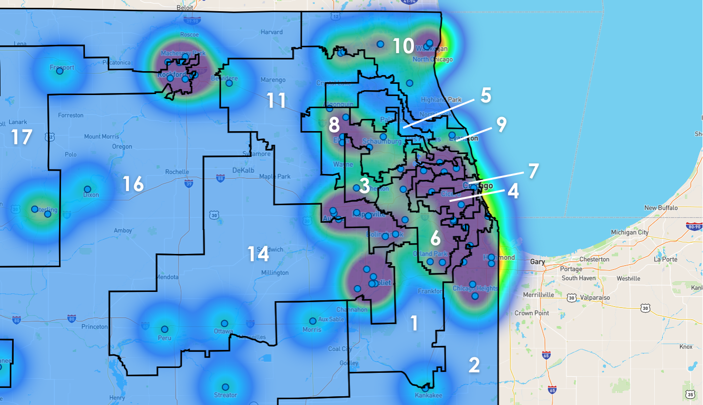 Chicago, Illinois Congressional District Map - Rent-to-Own Locations