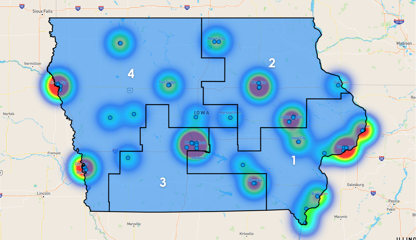 Iowa Congressional District Map - Rent-to-Own Locations