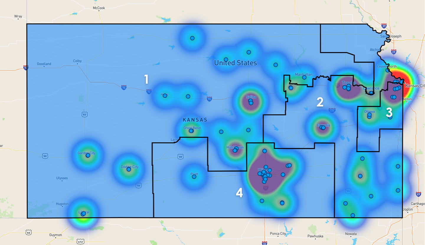 Kansas Congressional District Map - Rent-to-Own Locations