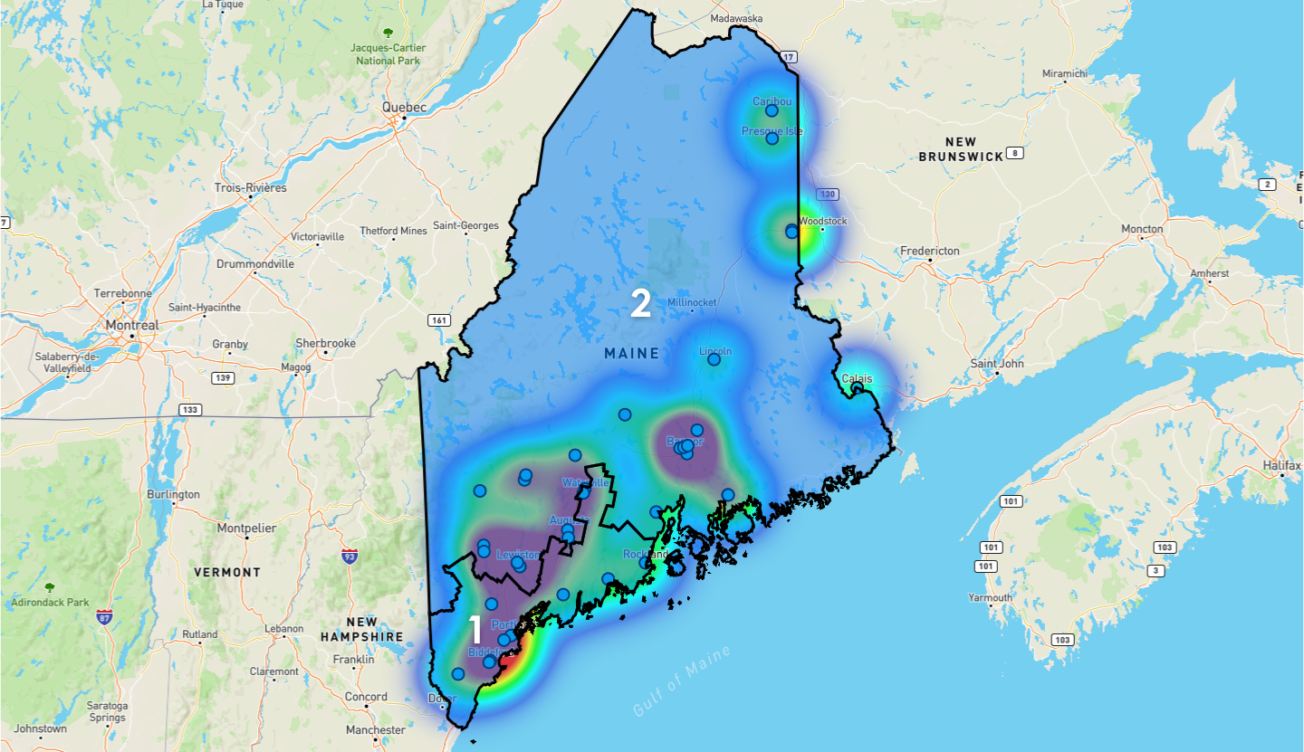 Maine Congressional District Map - Rent-to-Own Locations