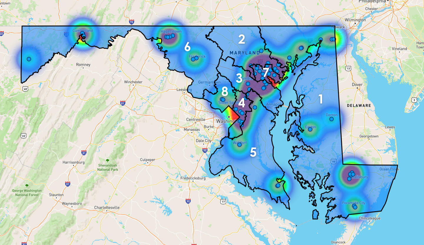 Maryland Congressional District Map - Rent-to-Own Locations