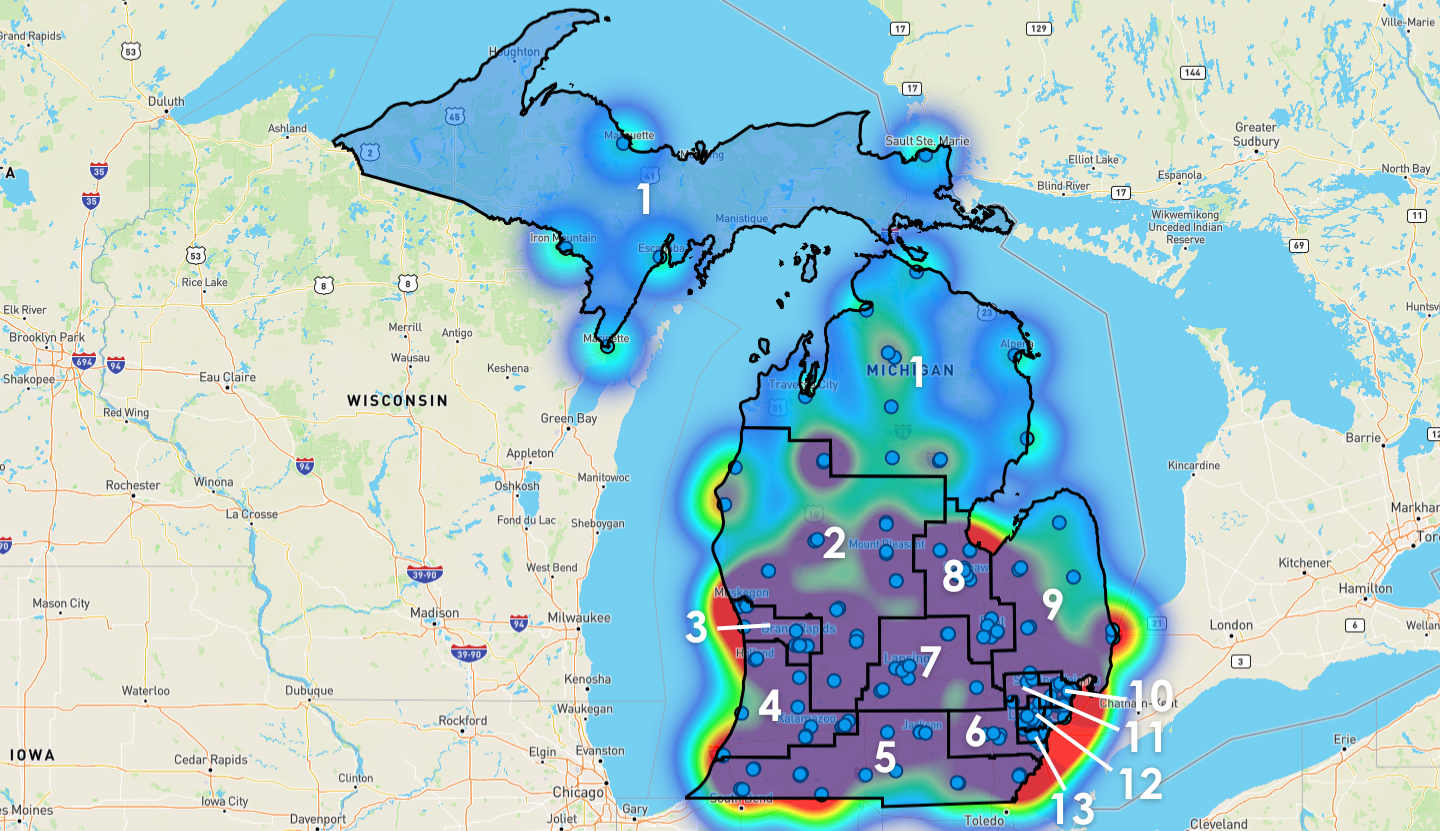 Michigan Congressional District Map - Rent-to-Own Locations