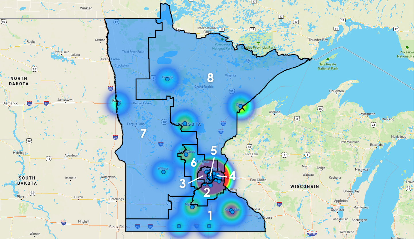 Minnesota Congressional District Map - Rent-to-Own Locations