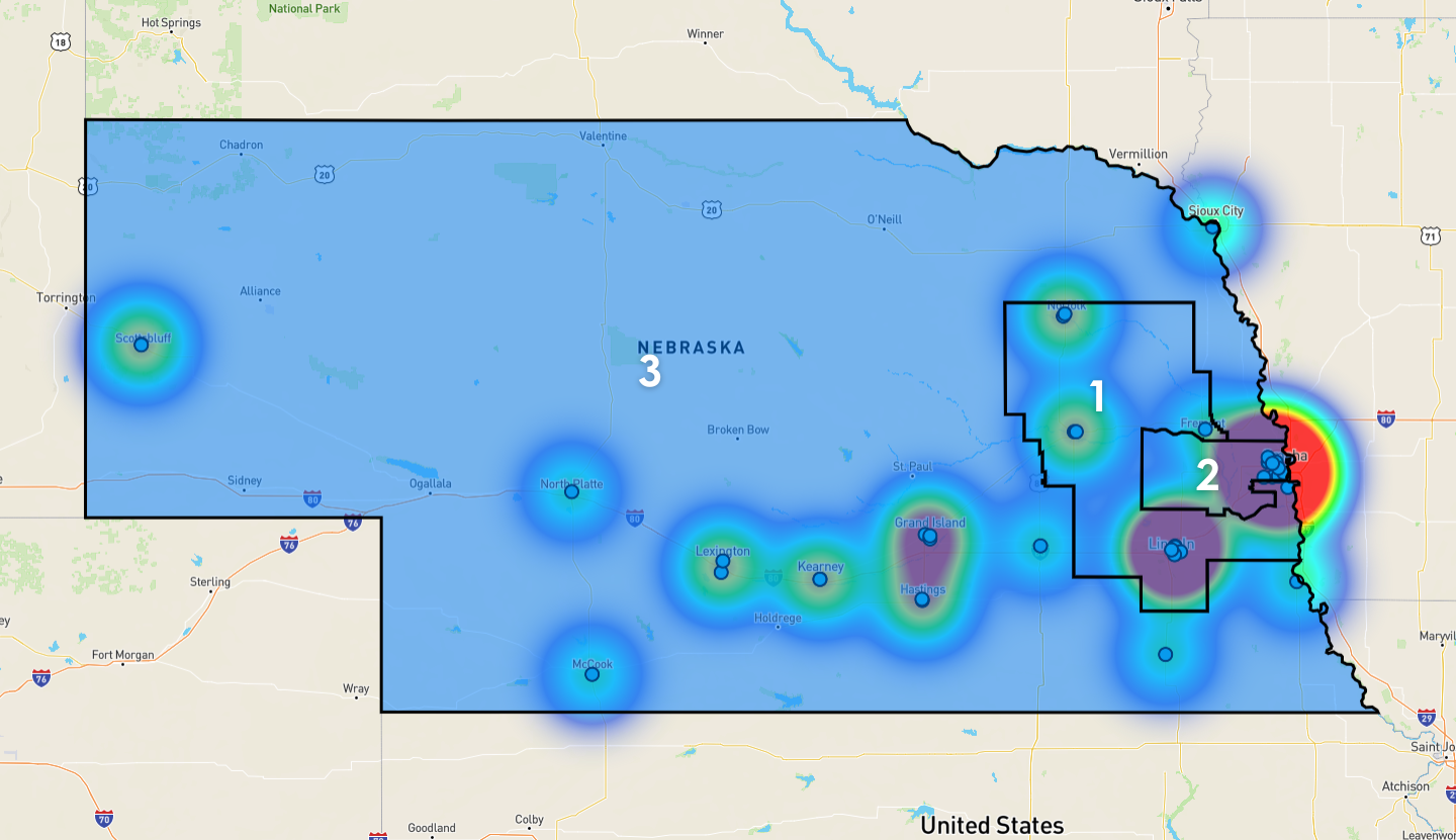 Nebraska Congressional District Map - Rent-to-Own Locations