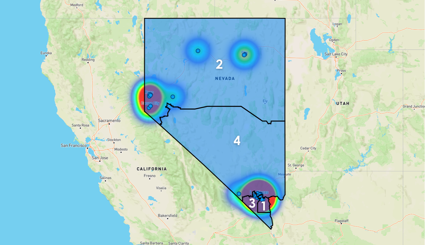 Nevada Congressional District Map - Rent-to-Own Locations