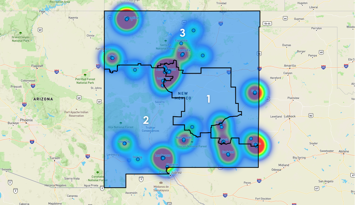 New Mexico Congressional District Map - Rent-to-Own Locations