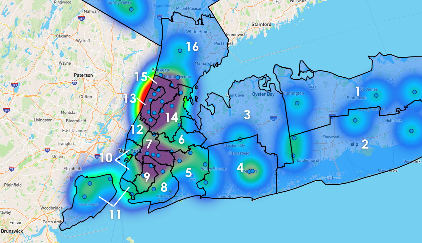 New York City Congressional District Map - Rent-to-Own Locations