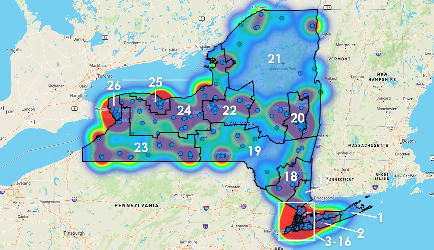 New York Congressional District Map - Rent-to-Own Locations