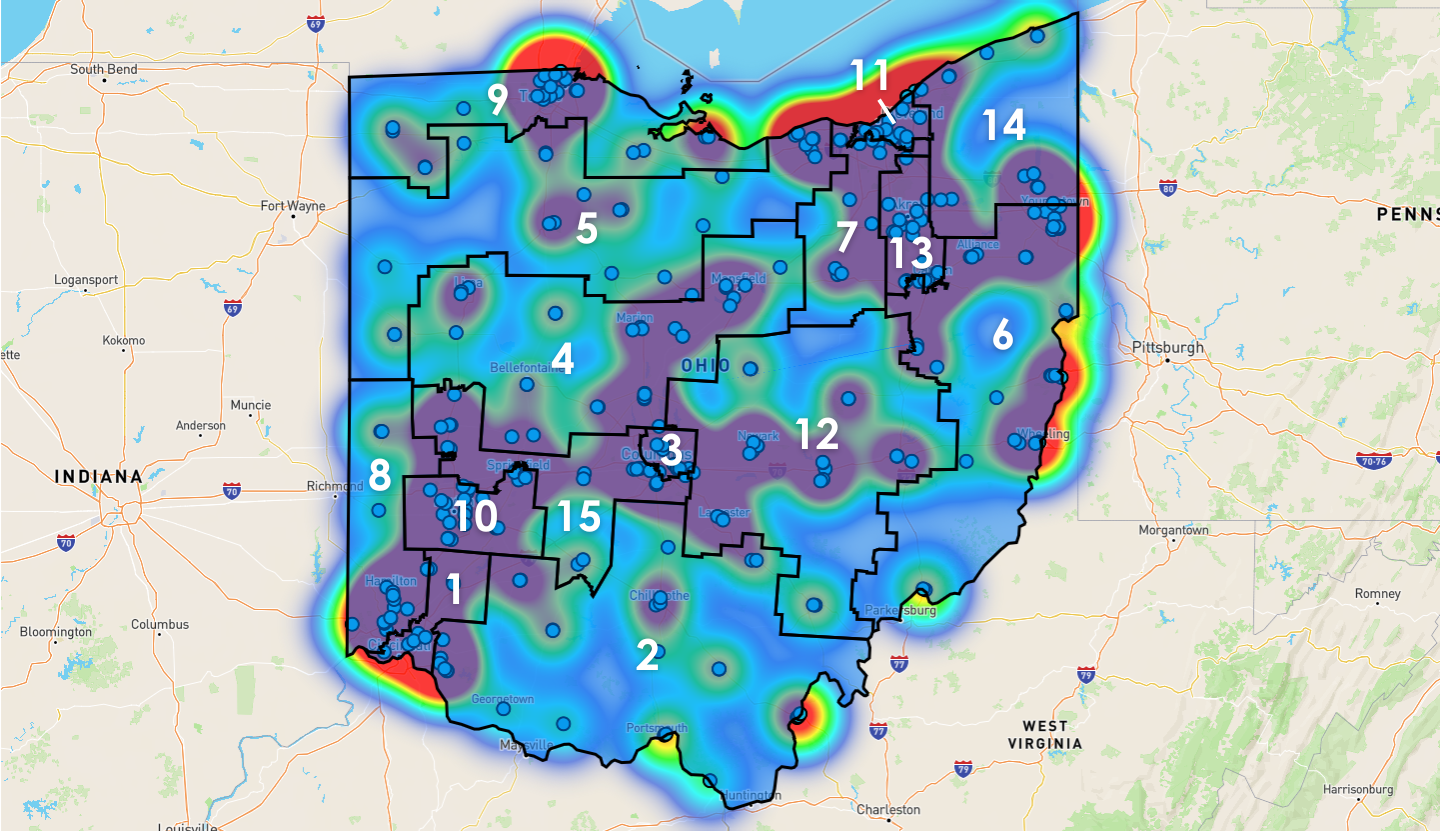 Ohio Congressional District Map - Rent-to-Own Locations