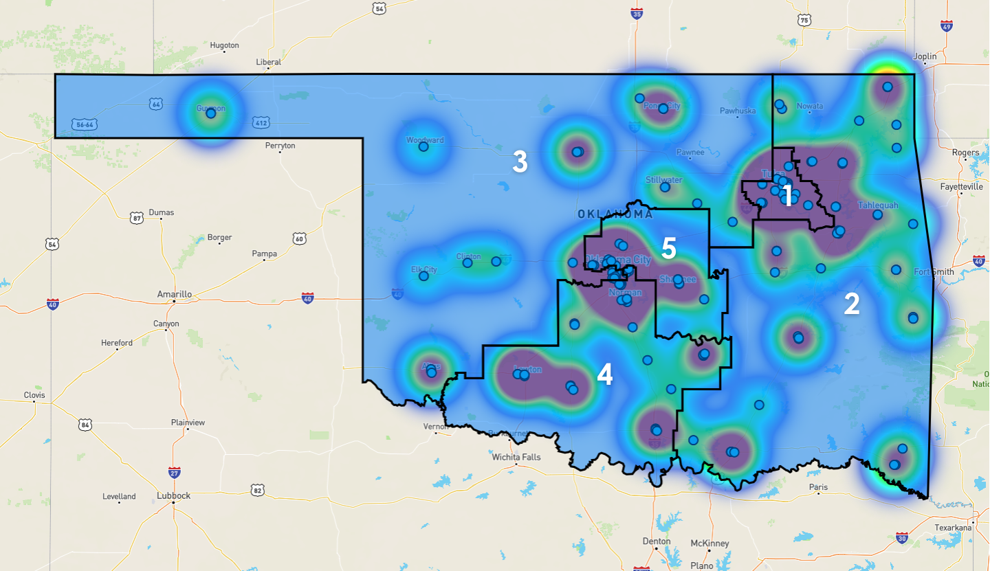 Oklahoma Congressional District Map - Rent-to-Own Locations
