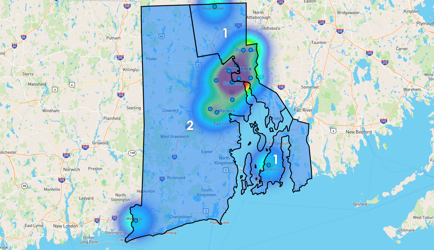 Rhode Island Congressional District Map - Rent-to-Own Locations
