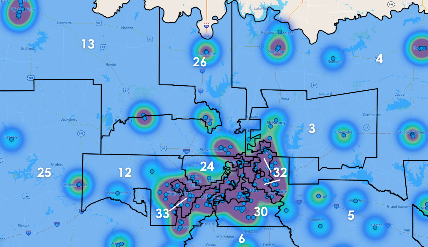 Dallas Congressional District Map - Rent-to-Own Locations