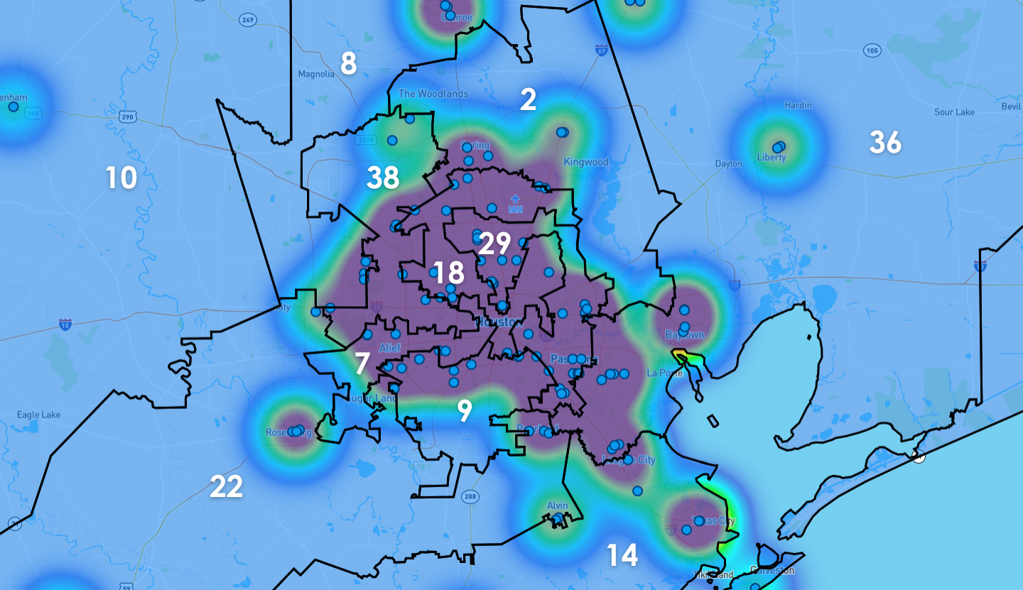 Houston Congressional District Map - Rent-to-Own Locations