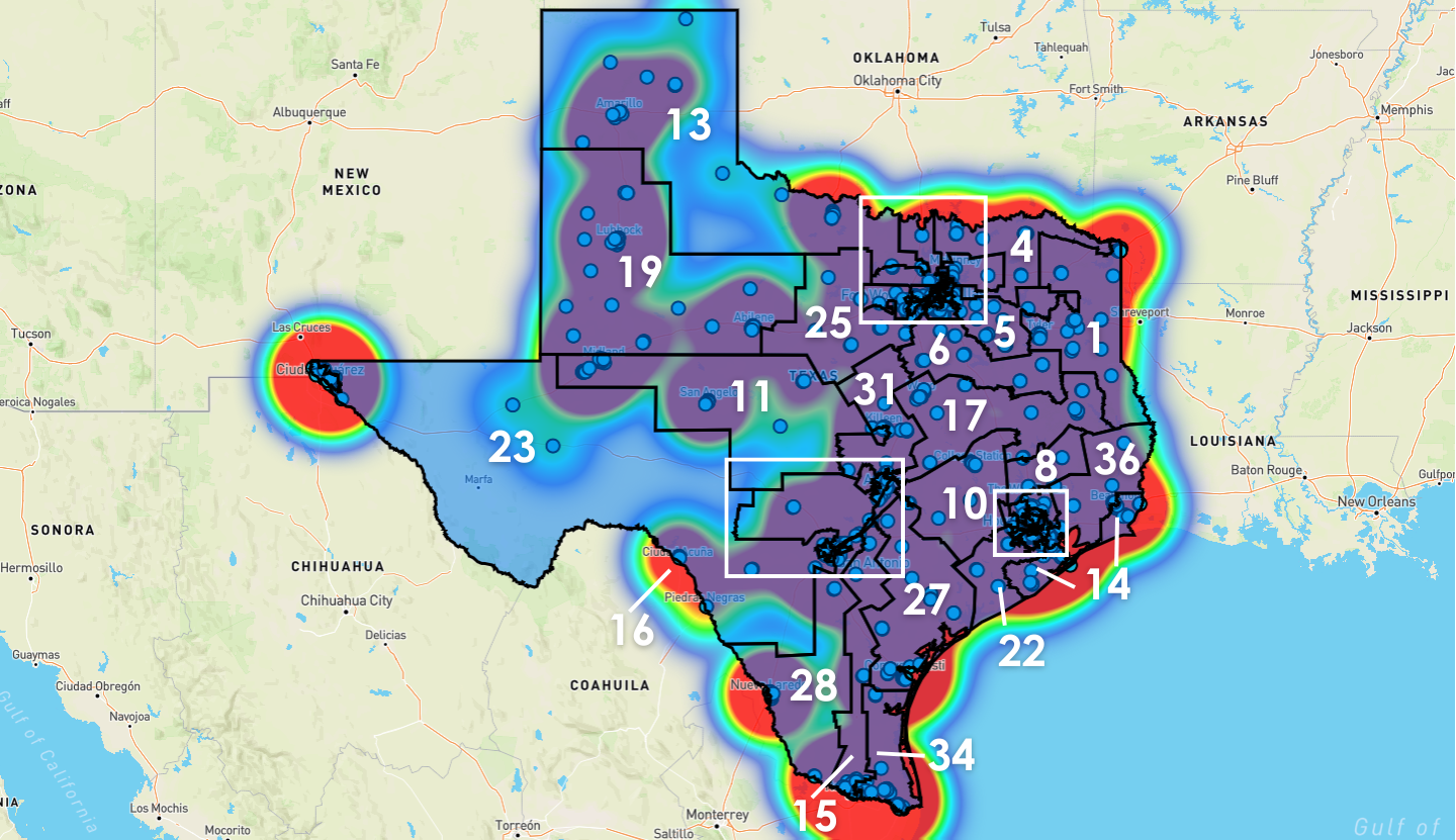 Texas Congressional District Map - Rent-to-Own Locations