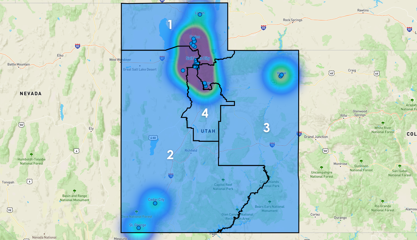 Utah Congressional District Map - Rent-to-Own Locations