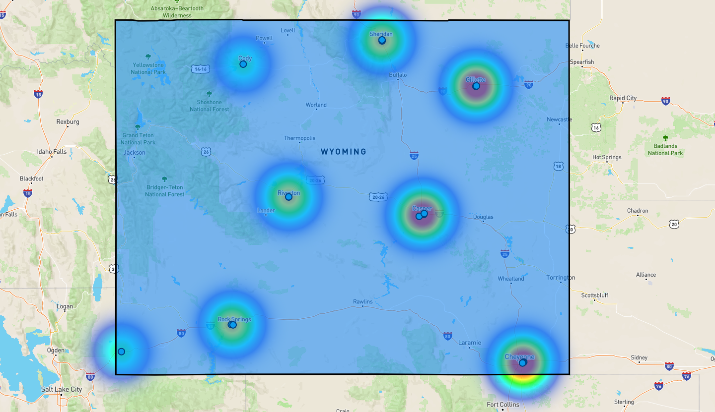 Wyoming Congressional District Map - Rent-to-Own Locations